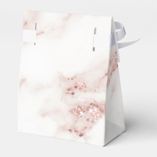 Moderne marmer Glitter Hartelijk dank Roos Gold ID Bedankdoosjes (Achterkant)