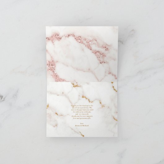 Moderne marmer Glitter Hartelijk dank Roos Gold ID Kaart (Binnen)
