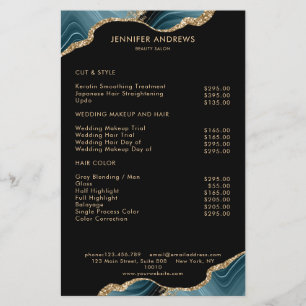 Moderne Marmer Glitter Salon Prijslijst Flyer