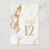 Moderne marmer Glitter Table Number Gold ID816 Kaart (Voorkant)