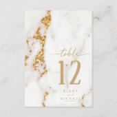 Moderne marmer Glitter Table Number Gold ID816 Kaart (Achterkant)