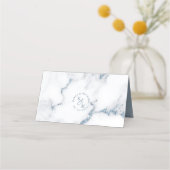 Moderne marmer Glitter Table Place Dusty Blue ID81 Plaatskaartje (Achterkant)