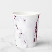 Moderne marmer Glitter Wedding Burgundy ID816 Papieren Bekers (Rechts)
