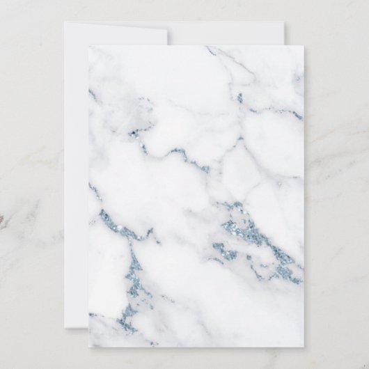 Moderne marmer Glitter Wedding Dusty Blue ID816 (Achterkant)