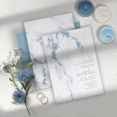 Moderne marmer Glitter Wedding Dusty Blue ID816
