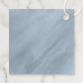 Moderne marmer Glitter Wedding Dusty Blue ID816 Bedankjes Labels (Achterkant)