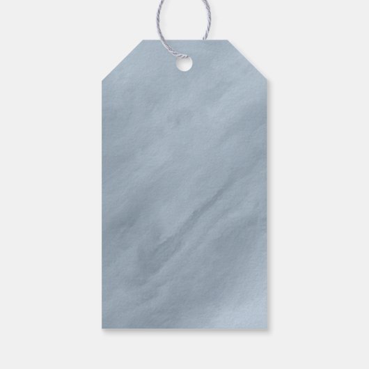 Moderne marmer Glitter Wedding Dusty Blue ID816 Cadeaulabel (Achterkant)