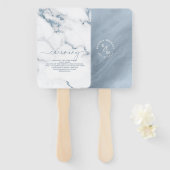 Moderne marmer Glitter Wedding Dusty Blue ID816 Handwaaier (Voorkant en achterkant)
