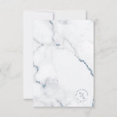 Moderne marmer Glitter Wedding Dusty Blue ID816 RSVP Kaartje (Achterkant)