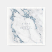 Moderne marmer Glitter Wedding Dusty Blue ID816 Servet (Voorkant)