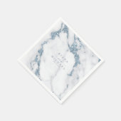 Moderne marmer Glitter Wedding Dusty Blue ID816 Servet (Hoek)