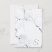 Moderne marmer Glitter Wedding Dusty Blue V2 ID816 RSVP Kaartje (Achterkant)
