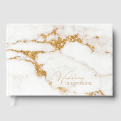 Moderne marmer Glitter Wedding Gold ID816 Gastenboek (Voorkant)