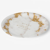 Moderne marmer Glitter Wedding Gold ID816 Papieren Bordje (Gekanteld)