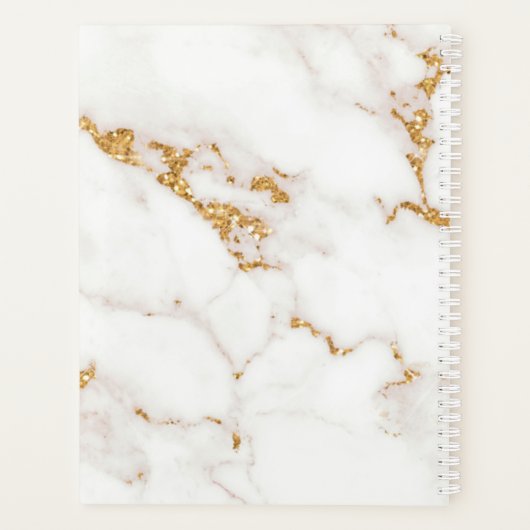 Moderne marmer Glitter Wedding Gold ID816 Planner (Achterkant)
