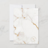 Moderne marmer Glitter Wedding Gold ID816 RSVP Kaartje (Achterkant)