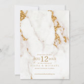 Moderne marmer Glitter Wedding Gold ID816 Save The Date (Achterkant)