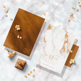 Moderne marmer Glitter Wedding Gold ID816 Save The Date