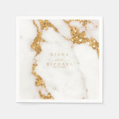 Moderne marmer Glitter Wedding Gold ID816 Servet (Voorkant)
