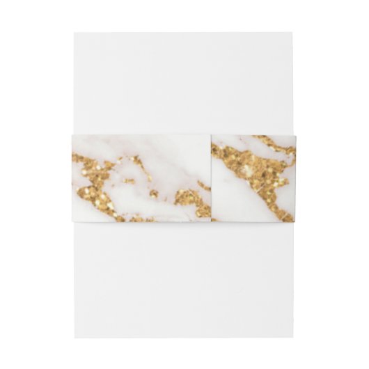 Moderne marmer Glitter Wedding Gold ID816 Uitnodigingen Wikkel (Achterkant Voorbeeld)