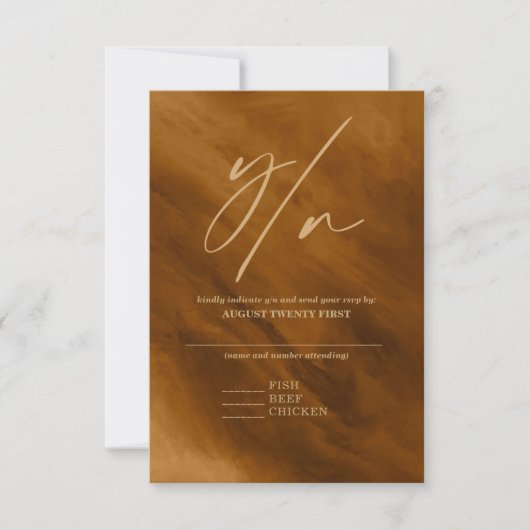 Moderne marmer Glitter Wedding Gold V2 ID816 RSVP Kaartje (Voorkant)