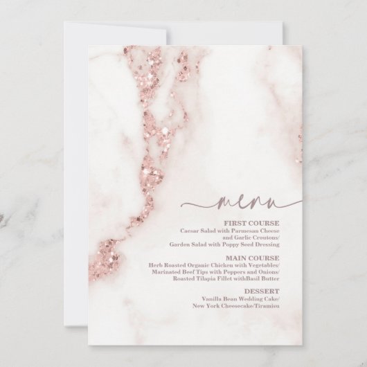 Moderne marmer Glitter Wedding Roos Gold ID816 (Voorkant)