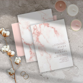 Moderne marmer Glitter Wedding Roos Gold ID816