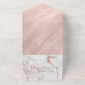 Moderne marmer Glitter Wedding Roos Gold ID816 All In One Uitnodiging (Buitenkant)
