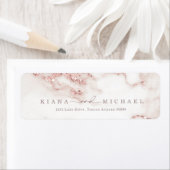 Moderne marmer Glitter Wedding Roos Gold ID816 Etiket (Insitu)