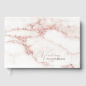 Moderne marmer Glitter Wedding Roos Gold ID816 Gastenboek (Voorkant)