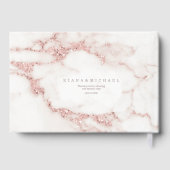 Moderne marmer Glitter Wedding Roos Gold ID816 Gastenboek (Achterkant)