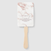 Moderne marmer Glitter Wedding Roos Gold ID816 Handwaaier (Voorkant)