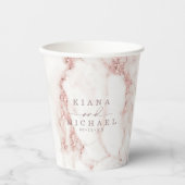 Moderne marmer Glitter Wedding Roos Gold ID816 Papieren Bekers (Voorkant)