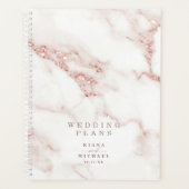 Moderne marmer Glitter Wedding Roos Gold ID816 Planner (Voorkant)