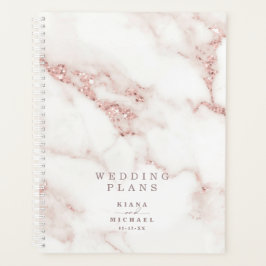 Moderne marmer Glitter Wedding Roos Gold ID816 Planner