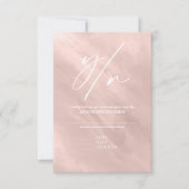 Moderne marmer Glitter Wedding Roos Gold ID816 RSVP Kaartje (Voorkant)
