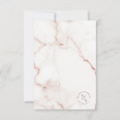 Moderne marmer Glitter Wedding Roos Gold ID816 RSVP Kaartje (Achterkant)