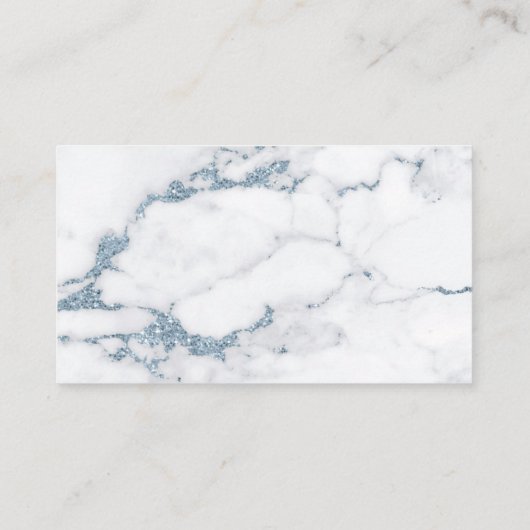 Moderne marmer Glitter Wishing Well V1 Blue ID816 Informatiekaartje (Achterkant)