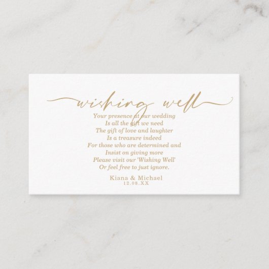 Moderne marmer Glitter Wishing Well V2 Gold ID816 Informatiekaartje (Voorkant)