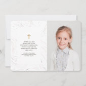 Moderne marmer Gold Cross Foto Communauteit Dank j Bedankkaart (Voorkant)