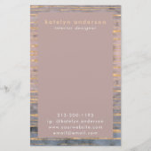 Moderne marmer Gold Foil Gemstone Interior Designe Briefpapier (Voorkant)