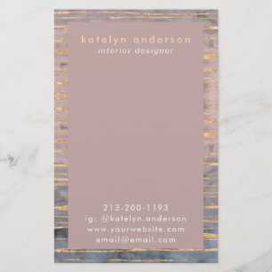 Moderne marmer Gold Foil Gemstone Interior Designe Briefpapier