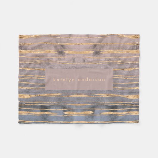 Moderne marmer Gold Foil Gemstone Interior Designe Fleece Deken (Voorkant (Horizontaal))
