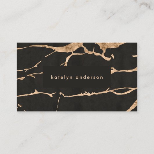 Moderne marmer Gold Foil Gemstone Interior Designe Visitekaartje (Voorkant)