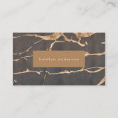 Moderne marmer Gold Foil Gemstone Interior Designe Visitekaartje (Voorkant)