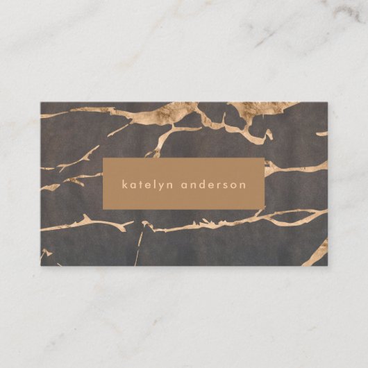 Moderne marmer Gold Foil Gemstone Interior Designe Visitekaartje (Voorkant)