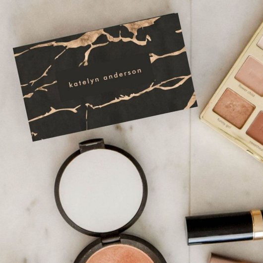 Moderne marmer Gold Foil Gemstone Interior Designe Visitekaartje