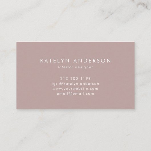 Moderne marmer Gold Foil Gemstone Interior Designe Visitekaartje (Achterkant)