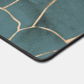 Moderne marmer Gold Gemstone Blauwgroen interieuro Bureaumat (Hoek)