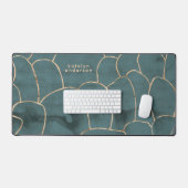 Moderne marmer Gold Gemstone Blauwgroen interieuro Bureaumat (Keyboard & Muis)